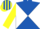 ROYAL BLUE & WHITE DIABOLO, yellow sleeves, royal blue & yellow striped cap