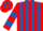 Red and Royal Blue stripes, hooped sleeves and cap