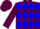Maroon, blue diamonds, maroon cap