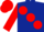 Dark Blue, large Red spots, sleeves and cap