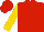 Red, gold sleeves, red cap