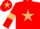 Red, Beige star, armlets and star on cap