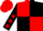 Red and Black (quartered), Black sleeves, Red stars, Red cap