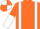 ORANGE, white braces, halved sleeves, quartered cap