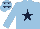 LIGHT BLUE, dark blue star, dark blue stars on cap