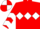 RED, white triple diamond, white chevrons on sleeves, quartered cap
