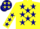 Yellow, Navy Blue Stars