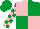 PINK & EMERALD GREEN QUARTERED, check sleeves & cap