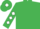 EMERALD GREEN, white diamonds on sleeves, emerald green cap, white diamond