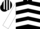 BLACK & WHITE CHEVRONS, white sleeves, striped cap