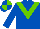 ROYAL BLUE, light green chevron, quartered cap