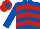 ROYAL BLUE & RED CHEVRONS, royal blue sleeves, red cap, royal blue star