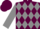 MAROON, grey diamonds & sleeves, maroon cap