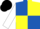 ROYAL BLUE & YELLOW QUARTERED, white sleeves, black cap