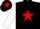 Black, Red star, White sleeves, Black cap, Red star