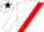 WHITE, red sash, red armlet, white cap, black star