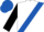 WHITE, royal blue sash, black sleeves, royal blue cap