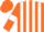 ORANGE and WHITE stripes, ORANGE sleeves, WHITE armlets, ORANGE cap