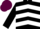 BLACK & WHITE CHEVRONS, maroon cap
