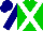 GREEN, WHITE cross belts, NAVY BLUE sleeves and cap