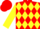 Red and Yellow diamonds, Yellow sleeves, Red cap