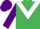 EMERALD GREEN, WHITE chevron, PURPLE sleeves and cap