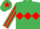 Emerald Green, Red triple diamond, striped sleeves and star on cap