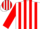 White, Red Stripes on Sleeves