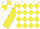 WHITE & YELLOW DIAMONDS, yellow sleeves, quartered cap
