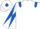 White, Royal Blue epaulets, diabolo on sleeves and diamond on cap