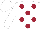 WHITE, maroon spots