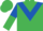 Emerald Green, Royal Blue chevron, Royal Blue and Emerald Green halved sleeves