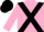 Pink, Black cross belts, Black cap