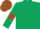 Dark Green, Brown armlets, Brown cap