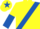 YELLOW, royal blue sash, halved sleeves, yellow cap, royal blue star