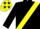 BLACK, yellow sash, yellow cap, black stars