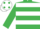 EMERALD GREEN & WHITE HOOPED, white cap, emerald green spots