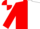 RED & WHITE HALVED, red sleeves, quartered cap