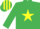 EMERALD GREEN, yellow star, yellow & emerald green striped cap