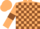 Beige and Brown check, Beige sleeves, Brown armlets, Beige cap