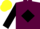 Maroon, Black diamond and sleeves, Yellow cap