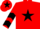 Red, Black star, chevrons on sleeves, Red cap, Black star