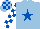 Light Blue, Royal Blue star, White and Royal Blue check sleeves and cap