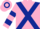 PINK, DARK BLUE cross belts, hooped sleeves and cap