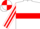 White, Red hoop, striped sleeves, quartered cap
