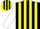 Black and Yellow stripes, White sleeves