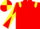 Red, Yellow epaulets, diabolo on sleeves, quartered cap