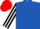 Royal Blue, Black and White striped sleeves, Red cap