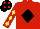 Red, Black diamond, Red sleeves, Yellow diamonds, Black cap, Red diamonds