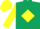 Dark Green, Yellow diamond, sleeves and cap
